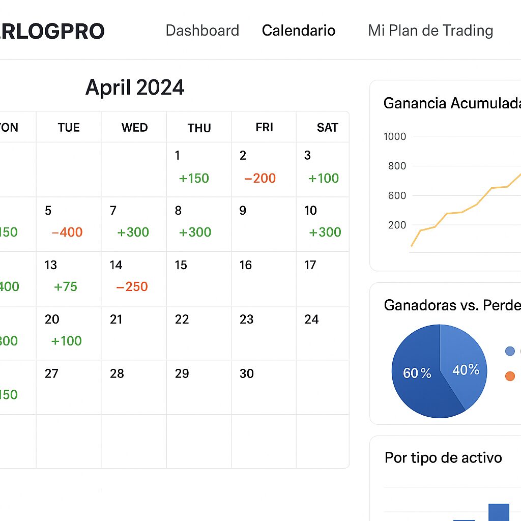 Calendario de operaciones TraderLogPro